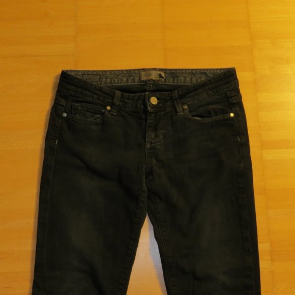 PAIGE black denim low rise bootcut jeans 26 - Picture 2 of 6